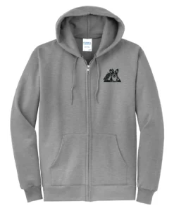 Triangle Corgis Embroidery Adult Full Zip Hoodie