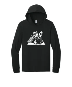 Triangle Corgi Front Adult Long Sleeve Hooded Tee