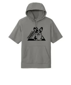 Triangle Corgi Front Adult Short Sleeve Hoodie