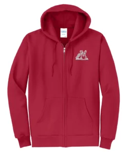Triangle Corgis Embroidery Adult Full Zip Hoodie