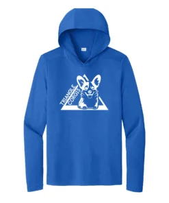 Triangle Corgi Front Adult Long Sleeve Hooded Tee