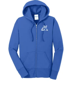Triangle Corgi Front Ladies Full Zip Hoodie