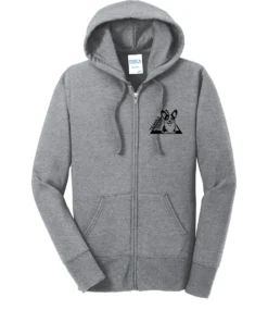 Triangle Corgis Left Chest logo Ladies Full Zip Hoodie