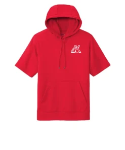 Triangle Corgis Left Chest logo Adult Short Sleeve Hoodie